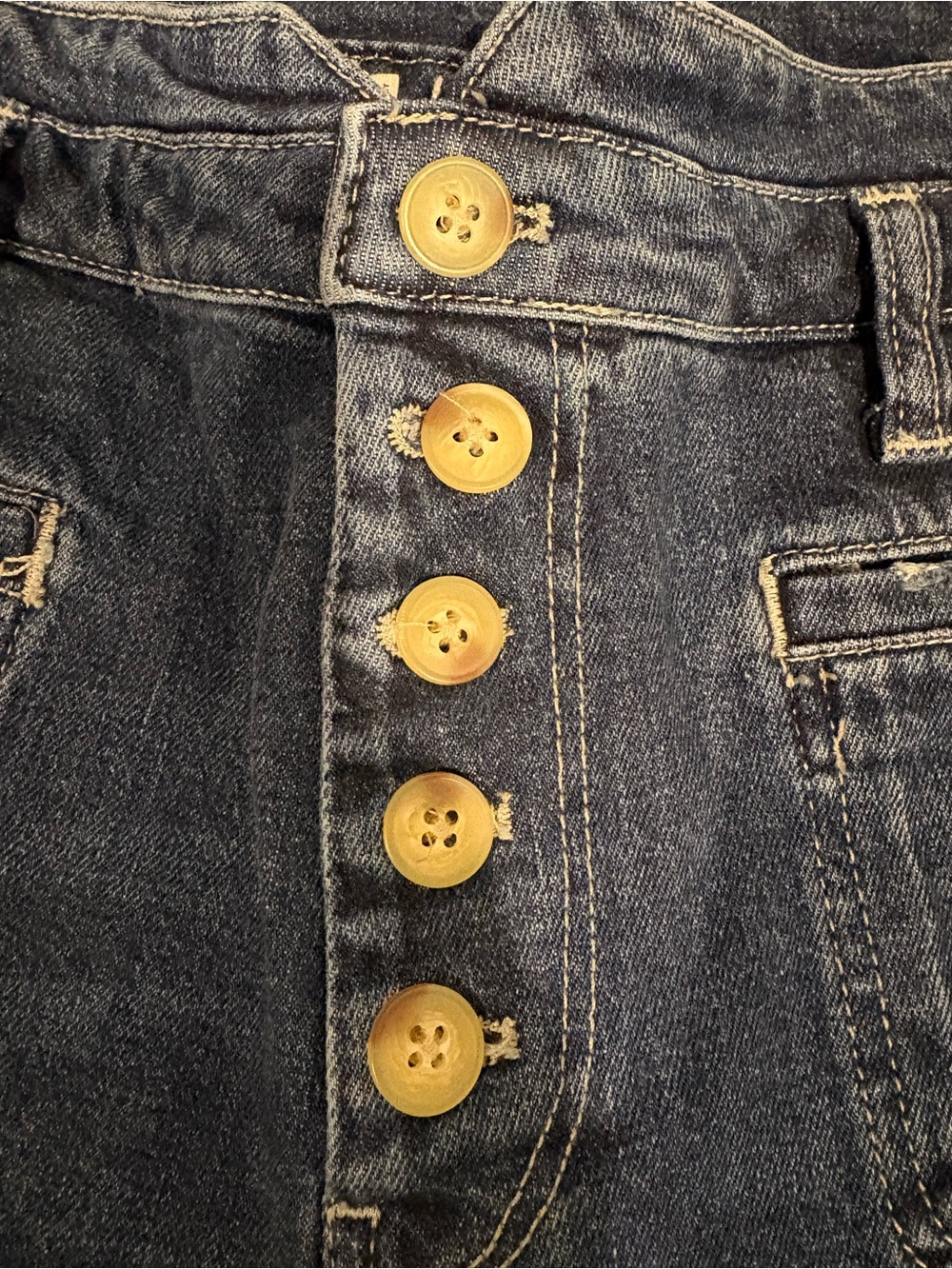 Pilcro and the Letterpress Anthropologie Dark Blue High-Rise Button-Fly Jeans - Picture 4 of 6